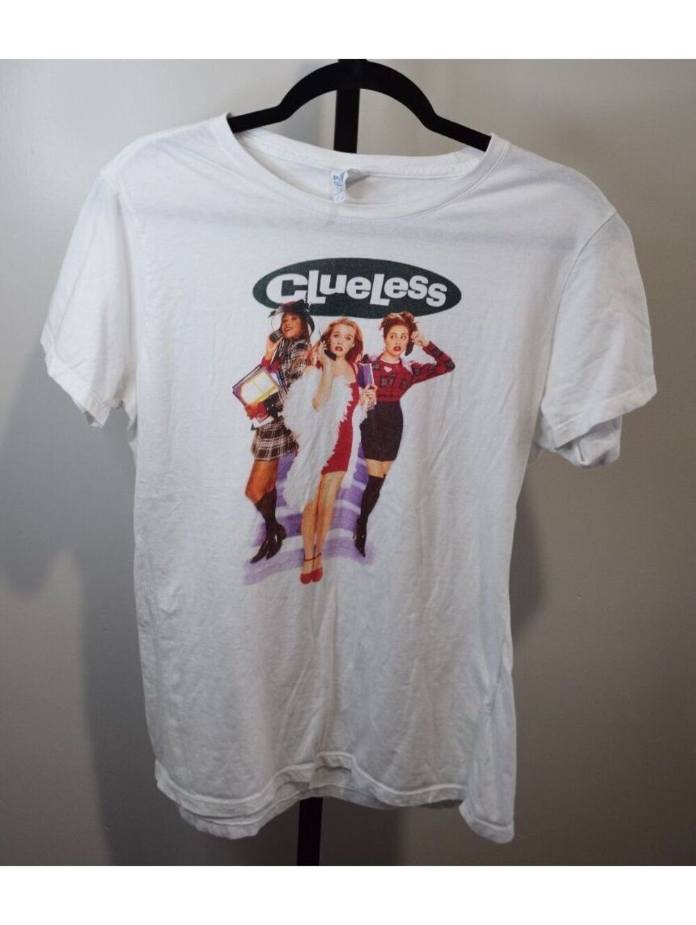 Port & Company Clueless Graphic T-Shirt Medium White 90s Y2K